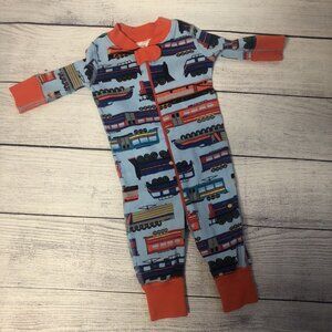 Hanna Andersson 50 0-6 M Organic Zip Sleeper Trains